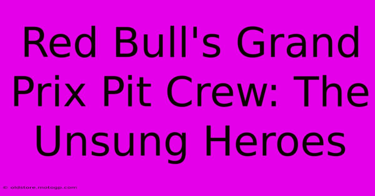 Red Bull's Grand Prix Pit Crew: The Unsung Heroes