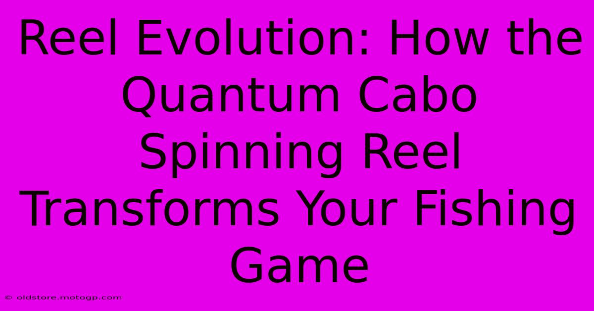 Reel Evolution: How The Quantum Cabo Spinning Reel Transforms Your Fishing Game