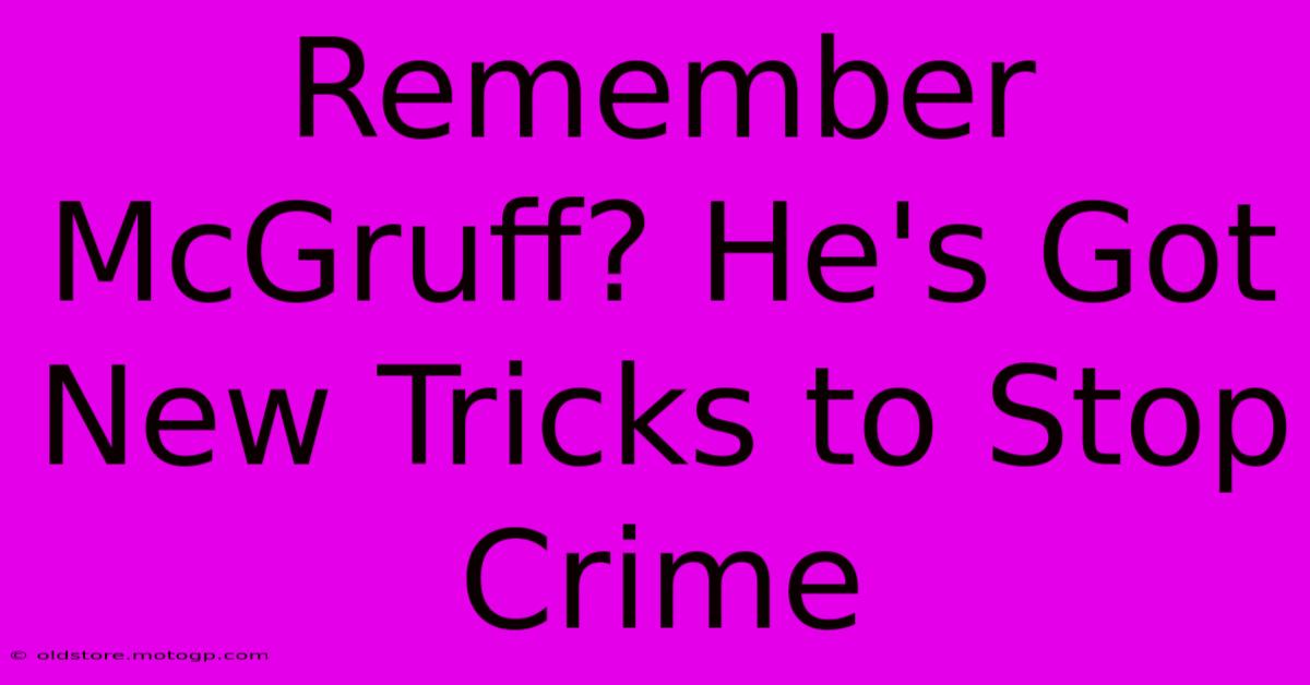 Remember McGruff? He's Got New Tricks To Stop Crime