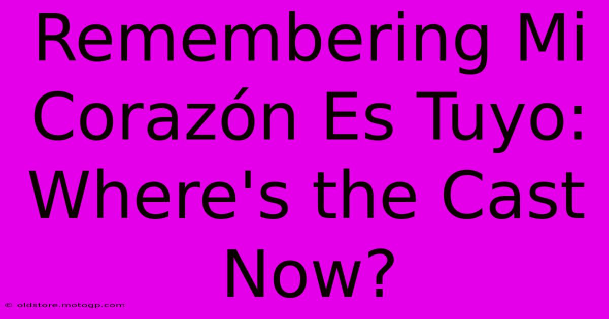 Remembering Mi Corazón Es Tuyo: Where's The Cast Now?