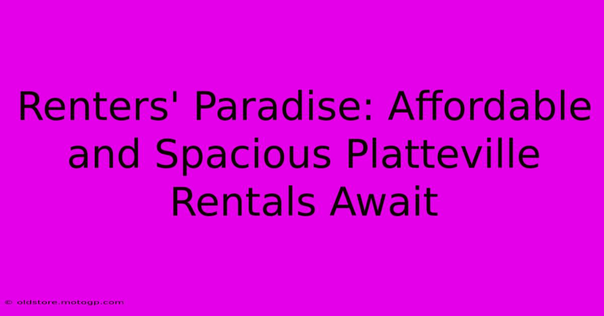 Renters' Paradise: Affordable And Spacious Platteville Rentals Await