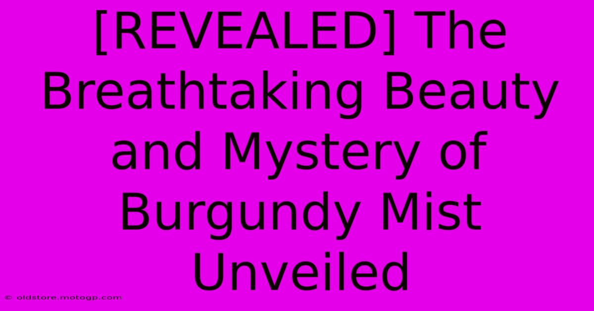 [REVEALED] The Breathtaking Beauty And Mystery Of Burgundy Mist Unveiled