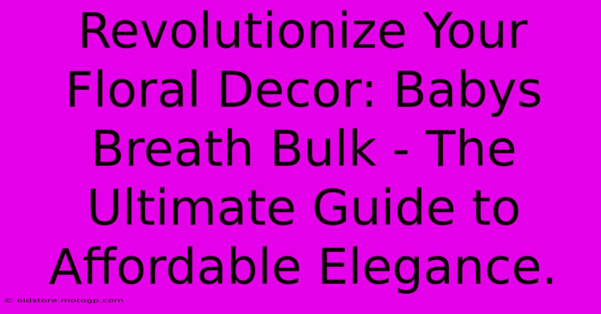 Revolutionize Your Floral Decor: Babys Breath Bulk - The Ultimate Guide To Affordable Elegance.