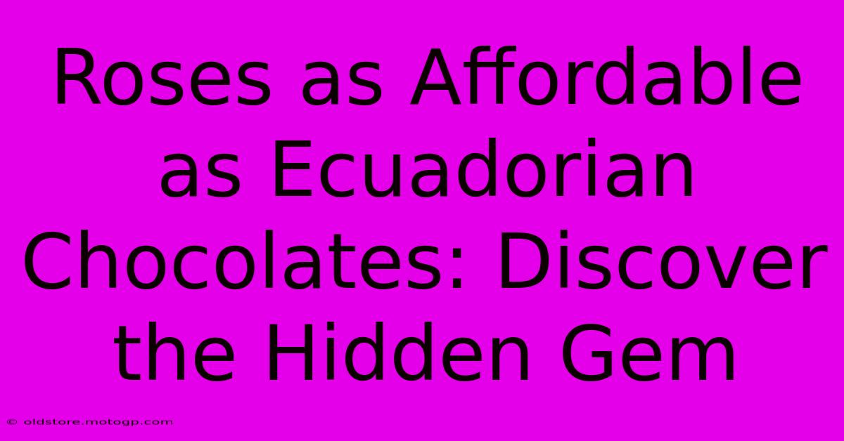 Roses As Affordable As Ecuadorian Chocolates: Discover The Hidden Gem