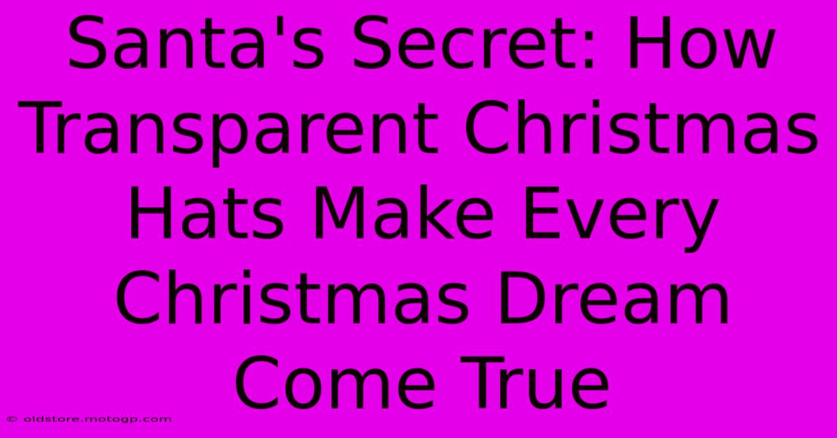 Santa's Secret: How Transparent Christmas Hats Make Every Christmas Dream Come True