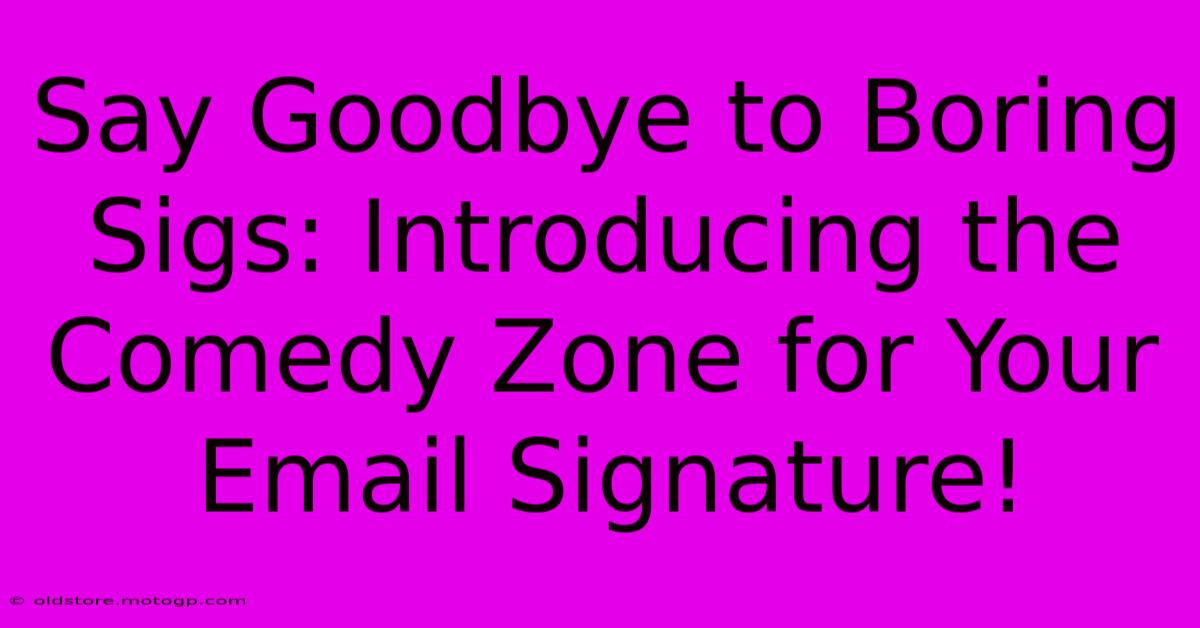 Say Goodbye To Boring Sigs: Introducing The Comedy Zone For Your Email Signature!