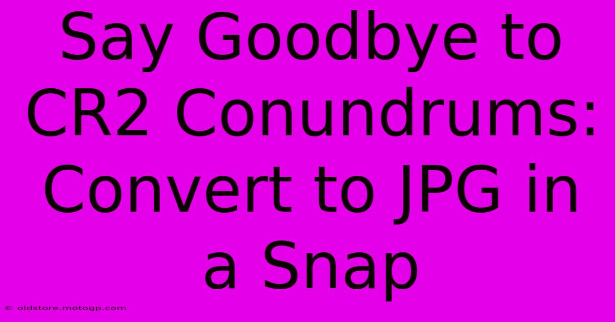 Say Goodbye To CR2 Conundrums: Convert To JPG In A Snap