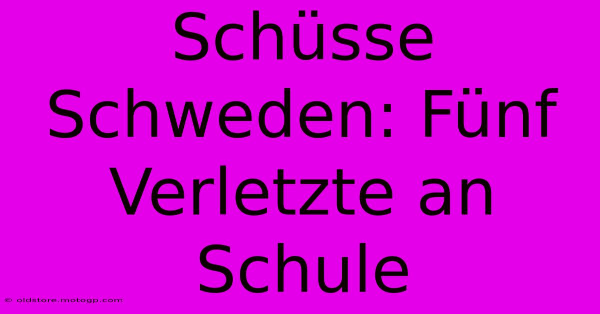 Schüsse Schweden: Fünf Verletzte An Schule