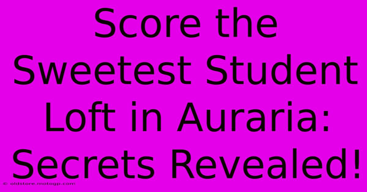 Score The Sweetest Student Loft In Auraria: Secrets Revealed!