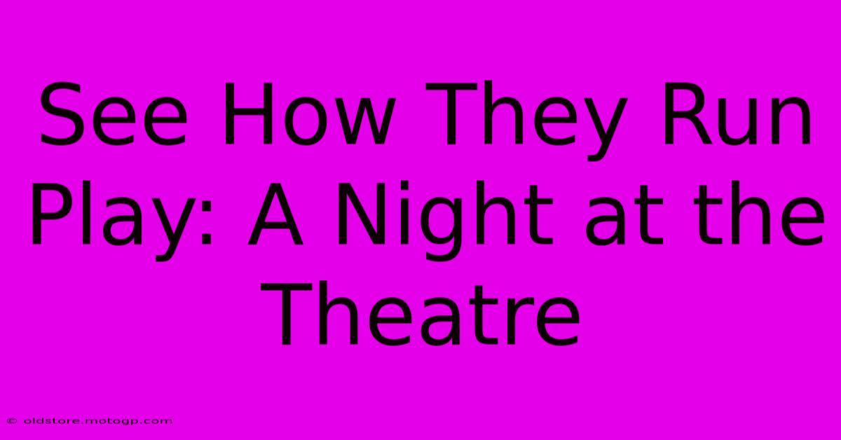 See How They Run Play: A Night At The Theatre