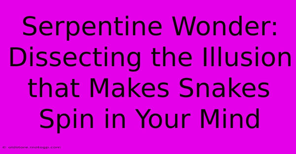 Serpentine Wonder: Dissecting The Illusion That Makes Snakes Spin In Your Mind