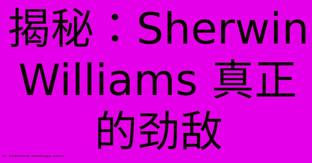 揭秘：Sherwin Williams 真正的劲敌