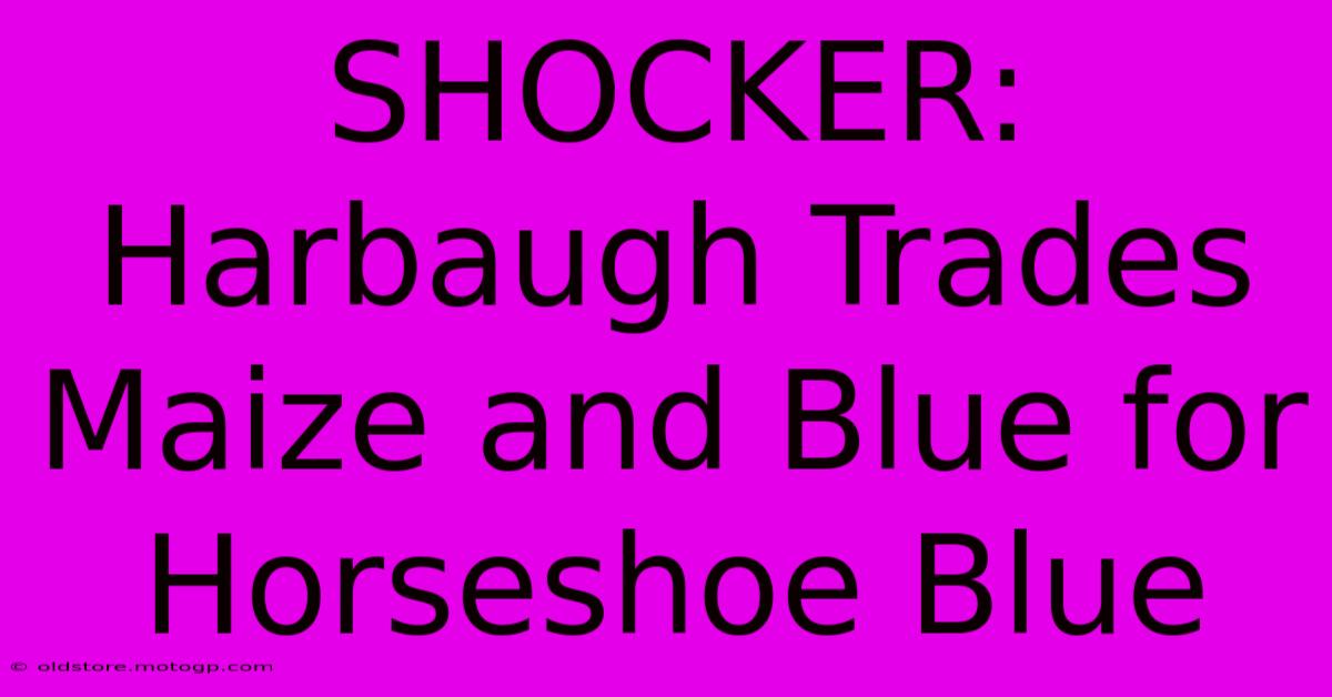 SHOCKER: Harbaugh Trades Maize And Blue For Horseshoe Blue