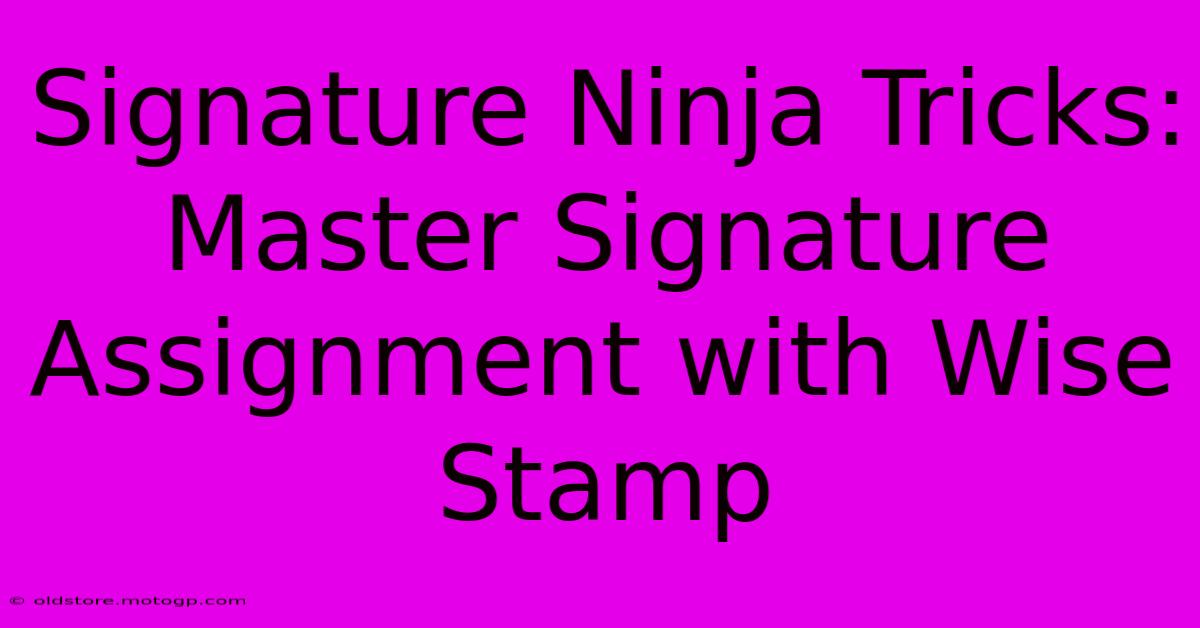 Signature Ninja Tricks: Master Signature Assignment With Wise Stamp