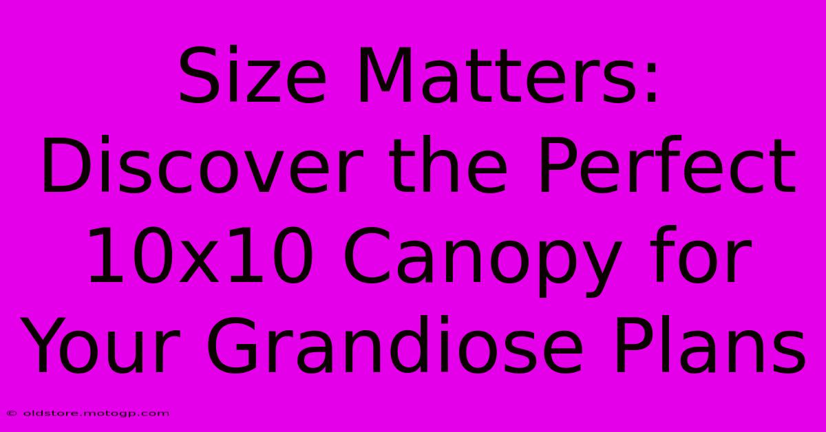 Size Matters: Discover The Perfect 10x10 Canopy For Your Grandiose Plans