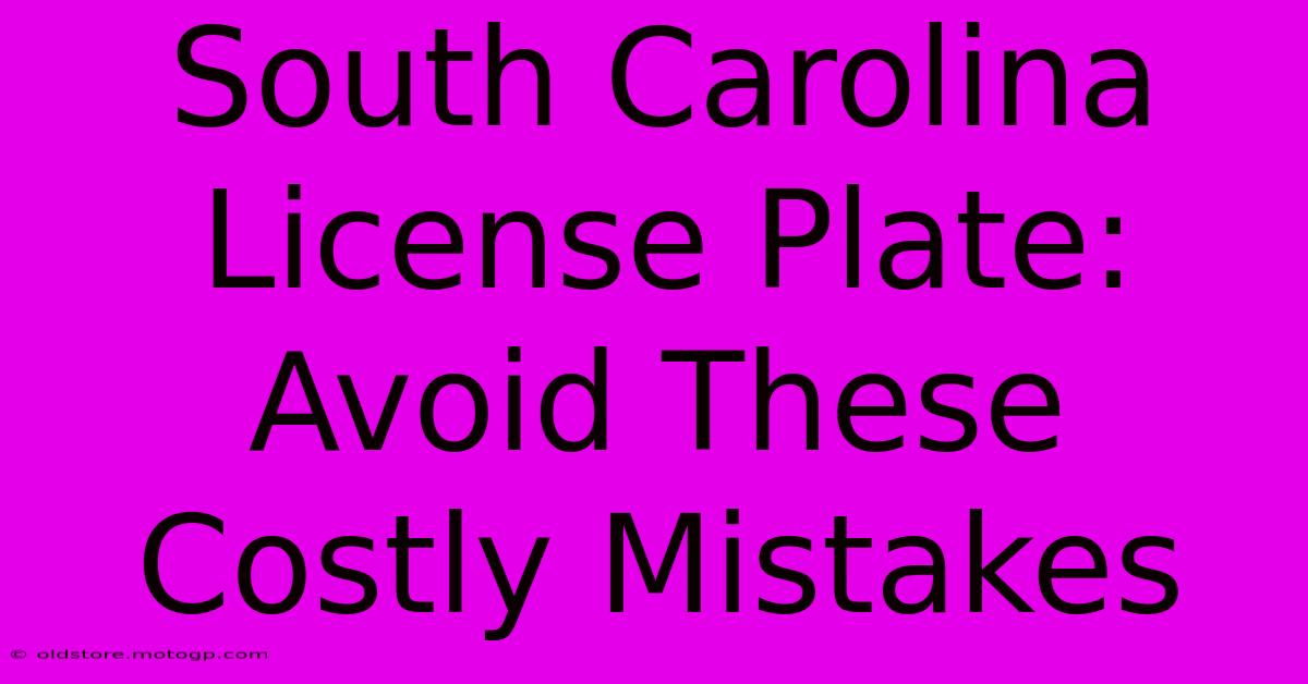 South Carolina License Plate: Avoid These Costly Mistakes