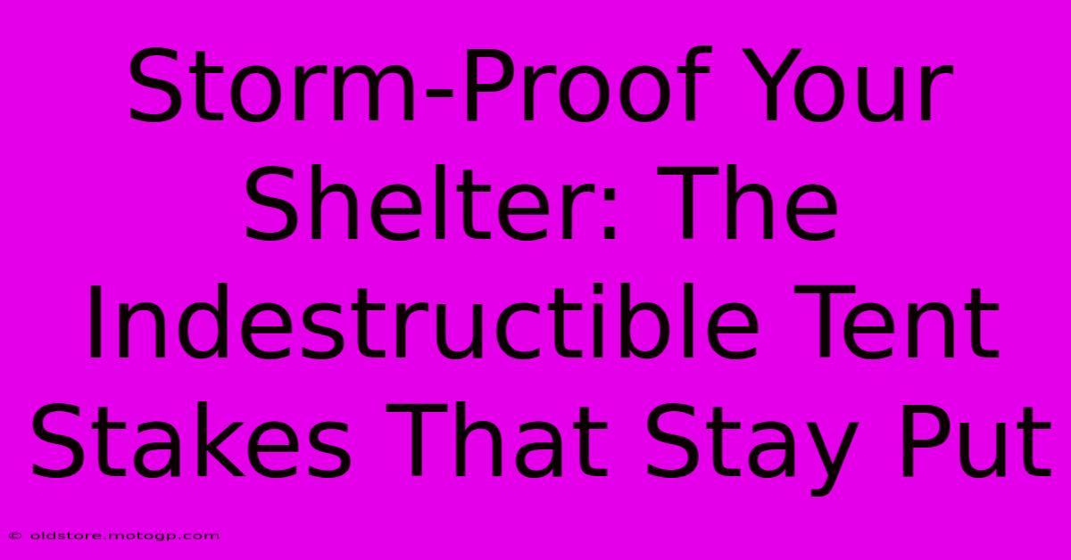 Storm-Proof Your Shelter: The Indestructible Tent Stakes That Stay Put