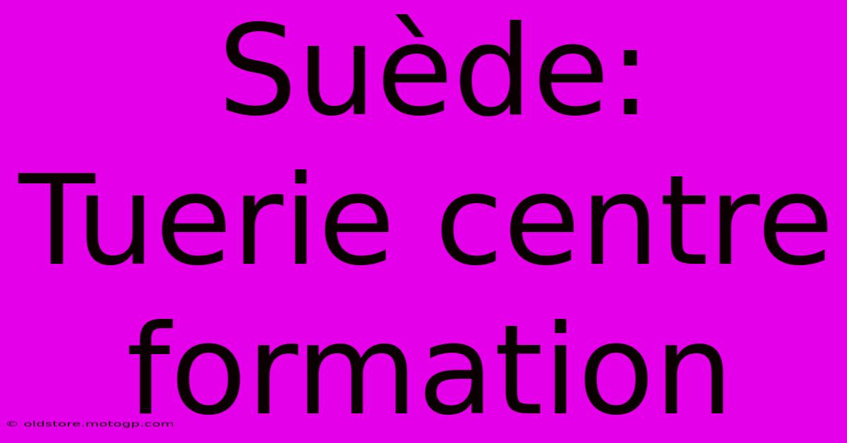 Suède: Tuerie Centre Formation