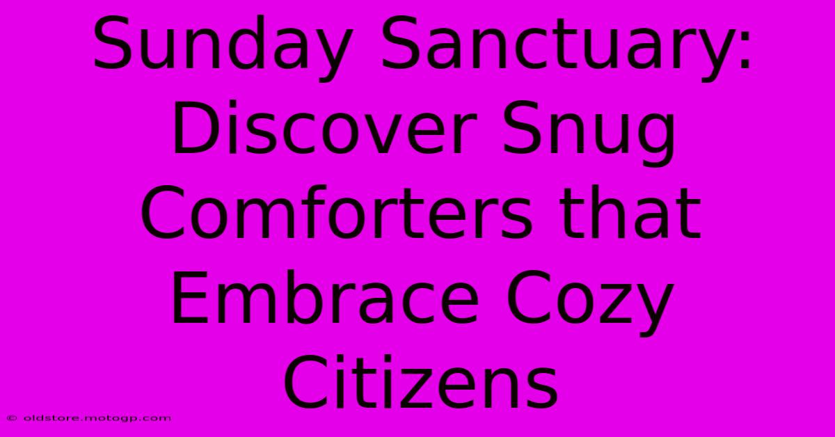 Sunday Sanctuary: Discover Snug Comforters That Embrace Cozy Citizens