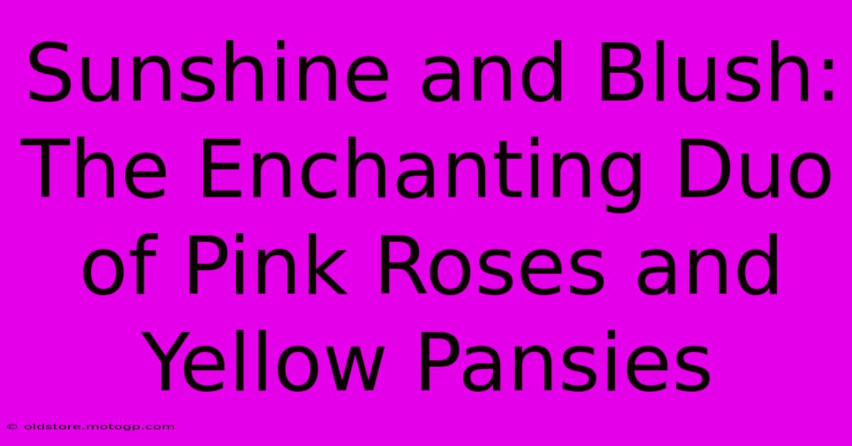 Sunshine And Blush: The Enchanting Duo Of Pink Roses And Yellow Pansies