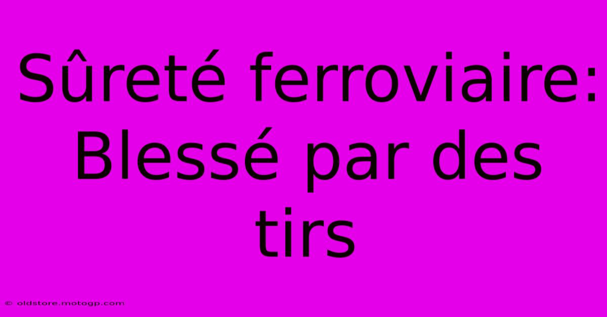 Sûreté Ferroviaire: Blessé Par Des Tirs