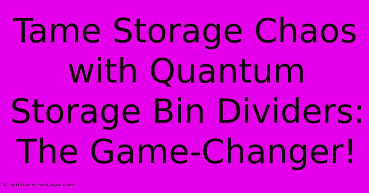 Tame Storage Chaos With Quantum Storage Bin Dividers: The Game-Changer!