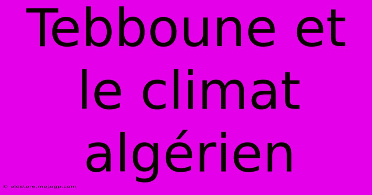 Tebboune Et Le Climat Algérien