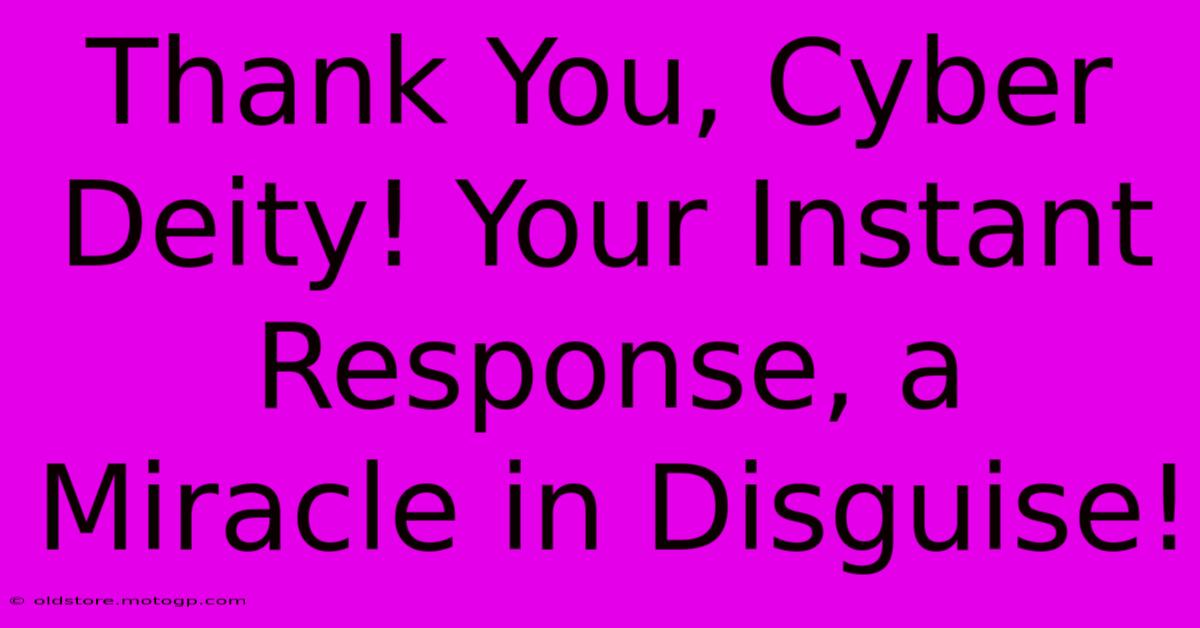 Thank You, Cyber Deity! Your Instant Response, A Miracle In Disguise!