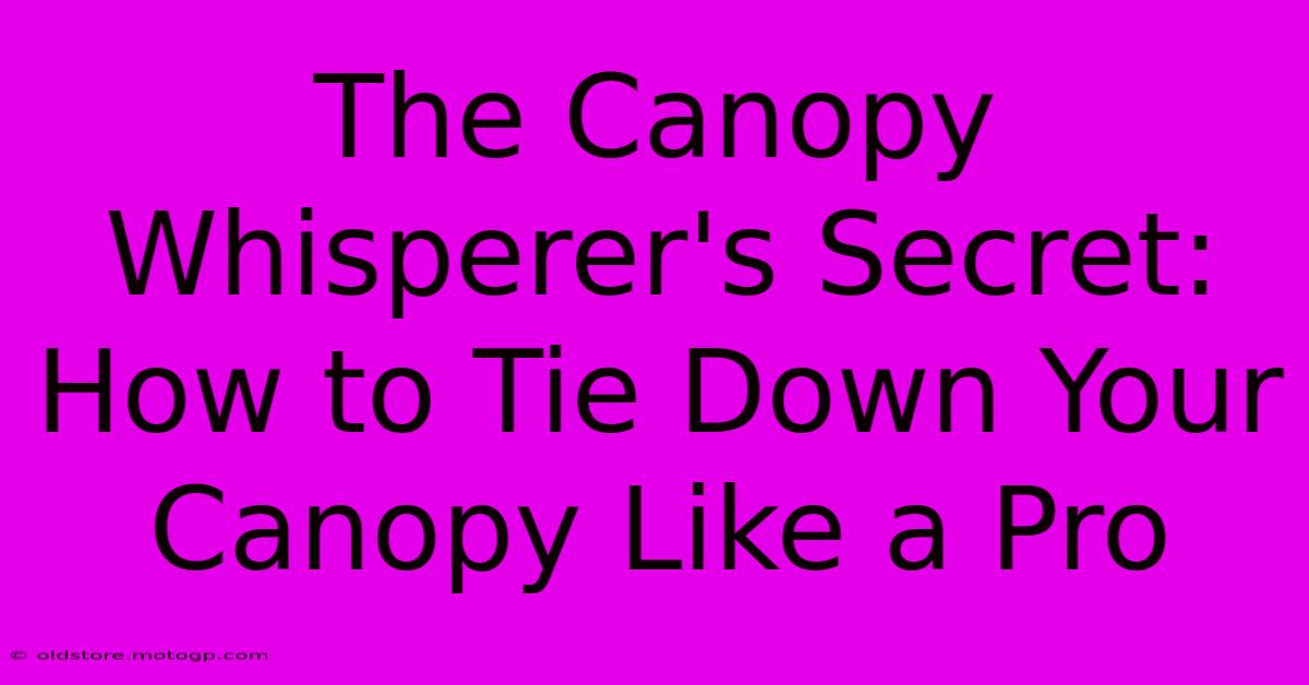 The Canopy Whisperer's Secret: How To Tie Down Your Canopy Like A Pro