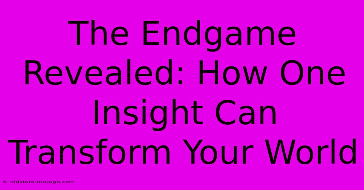 The Endgame Revealed: How One Insight Can Transform Your World