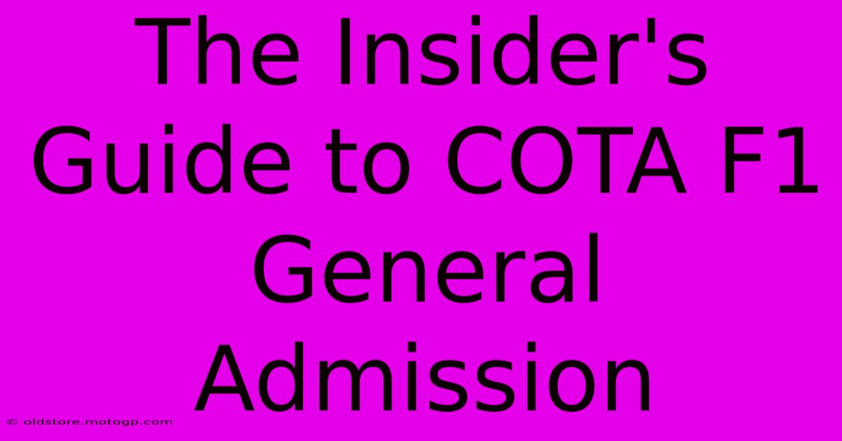 The Insider's Guide To COTA F1 General Admission