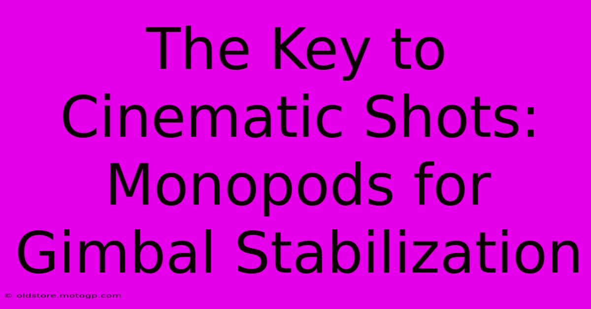 The Key To Cinematic Shots: Monopods For Gimbal Stabilization