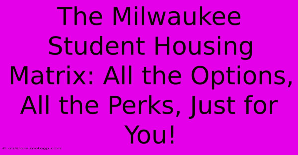 The Milwaukee Student Housing Matrix: All The Options, All The Perks, Just For You!