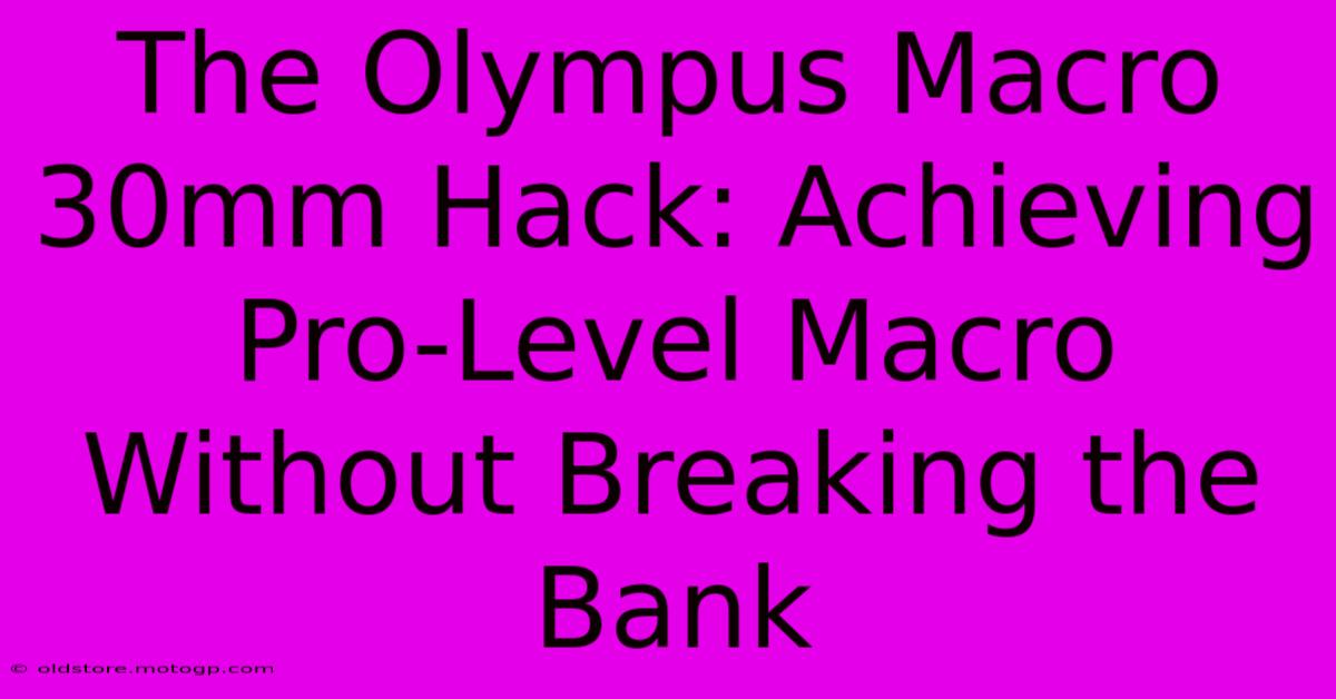 The Olympus Macro 30mm Hack: Achieving Pro-Level Macro Without Breaking The Bank