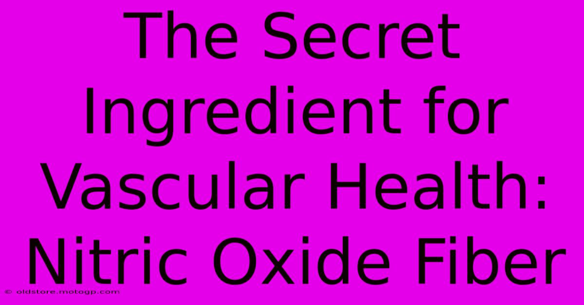 The Secret Ingredient For Vascular Health: Nitric Oxide Fiber