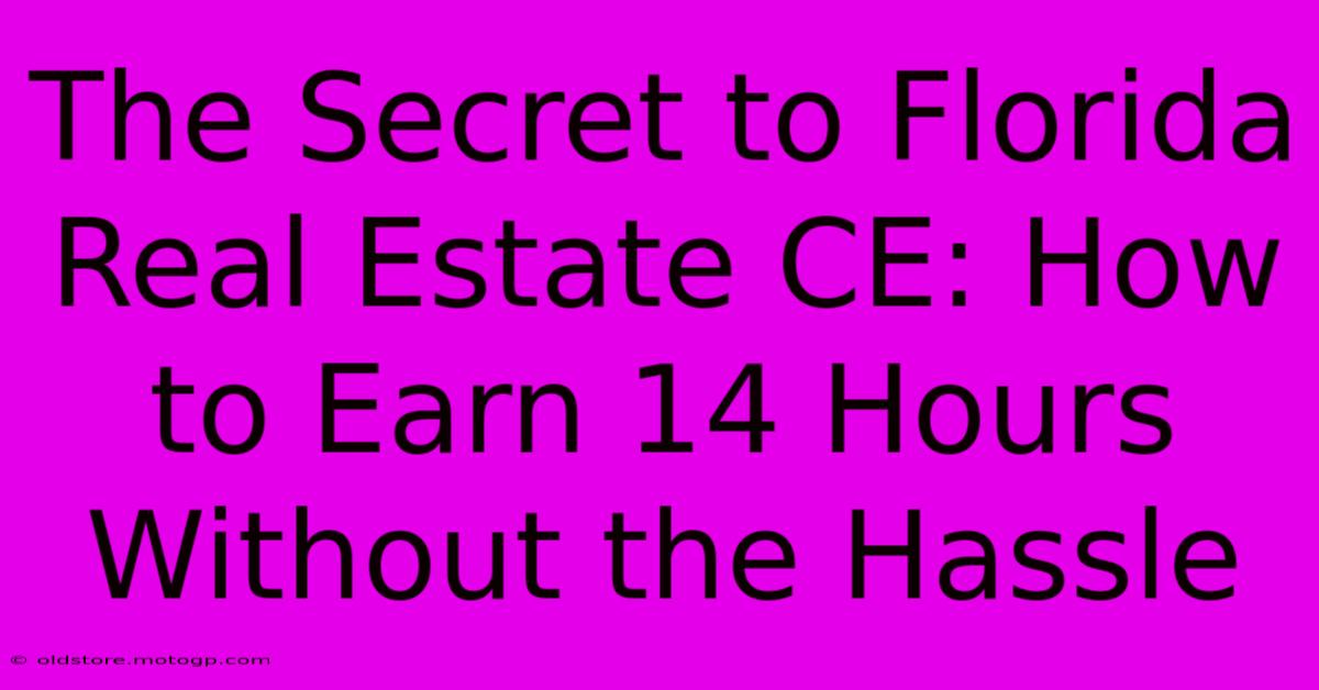 The Secret To Florida Real Estate CE: How To Earn 14 Hours Without The Hassle