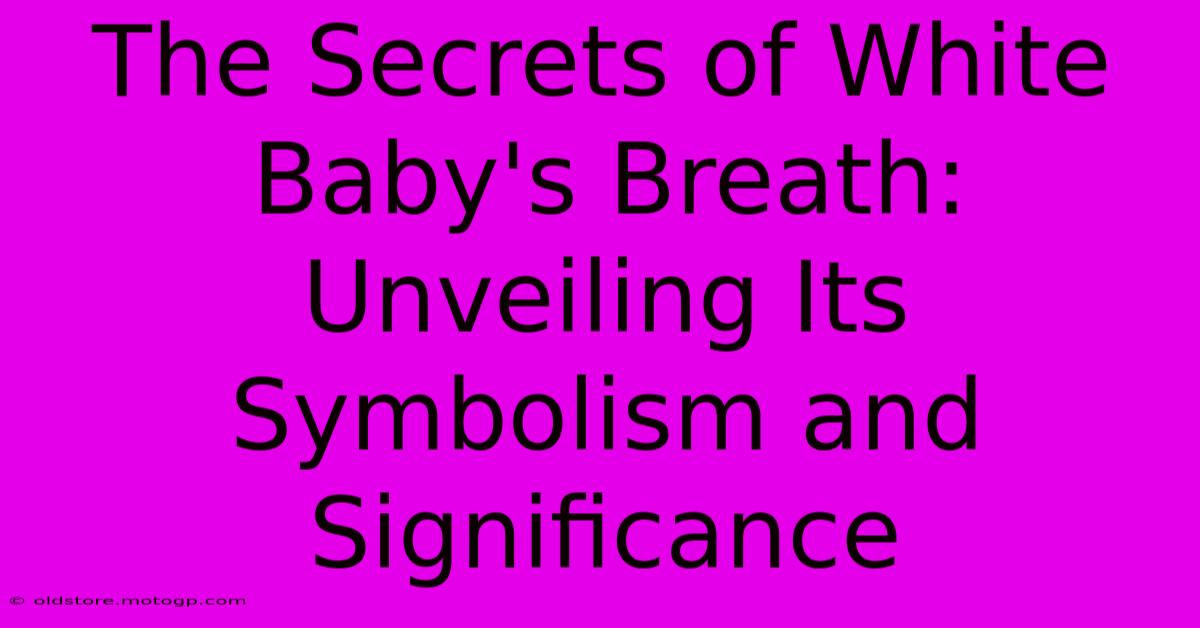 The Secrets Of White Baby's Breath: Unveiling Its Symbolism And Significance