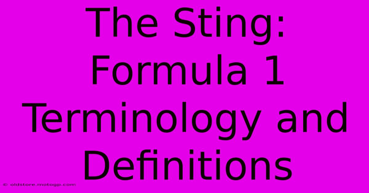 The Sting: Formula 1 Terminology And Definitions