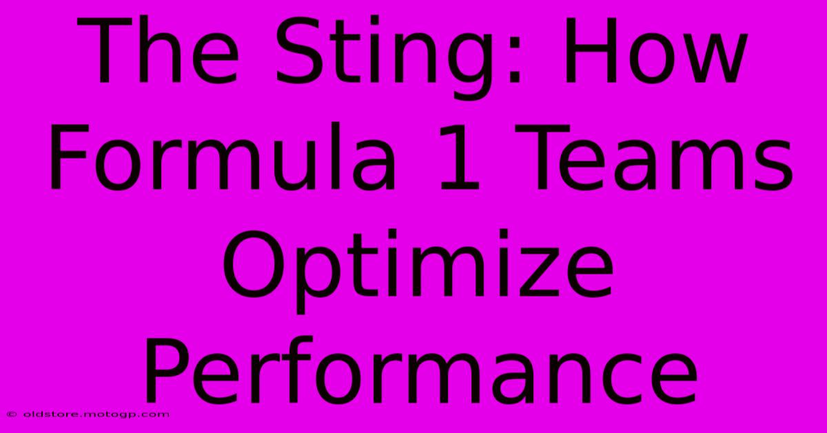 The Sting: How Formula 1 Teams Optimize Performance