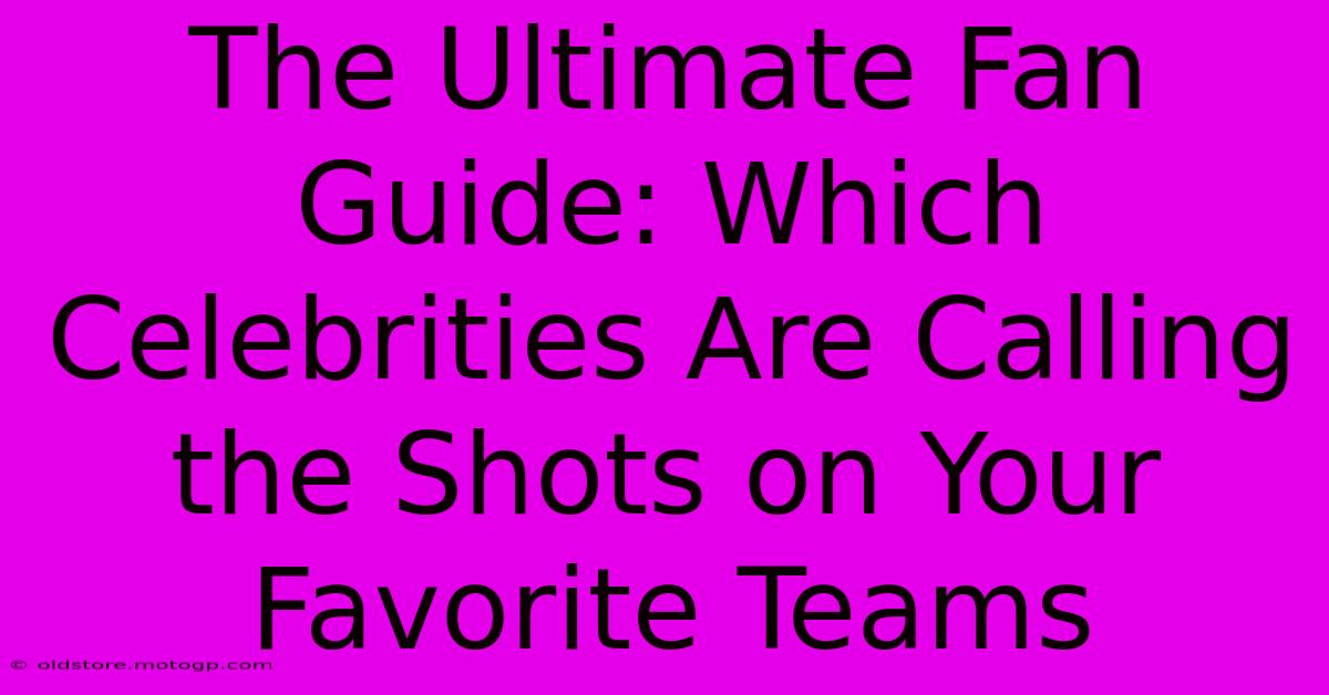 The Ultimate Fan Guide: Which Celebrities Are Calling The Shots On Your Favorite Teams