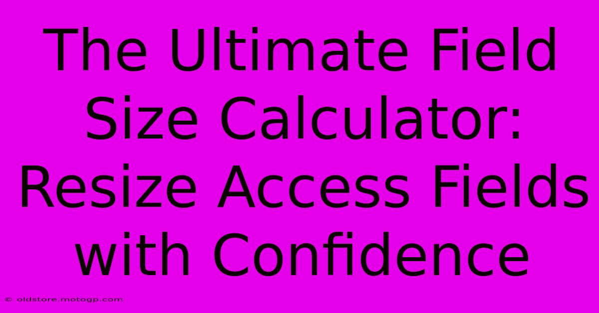 The Ultimate Field Size Calculator: Resize Access Fields With Confidence