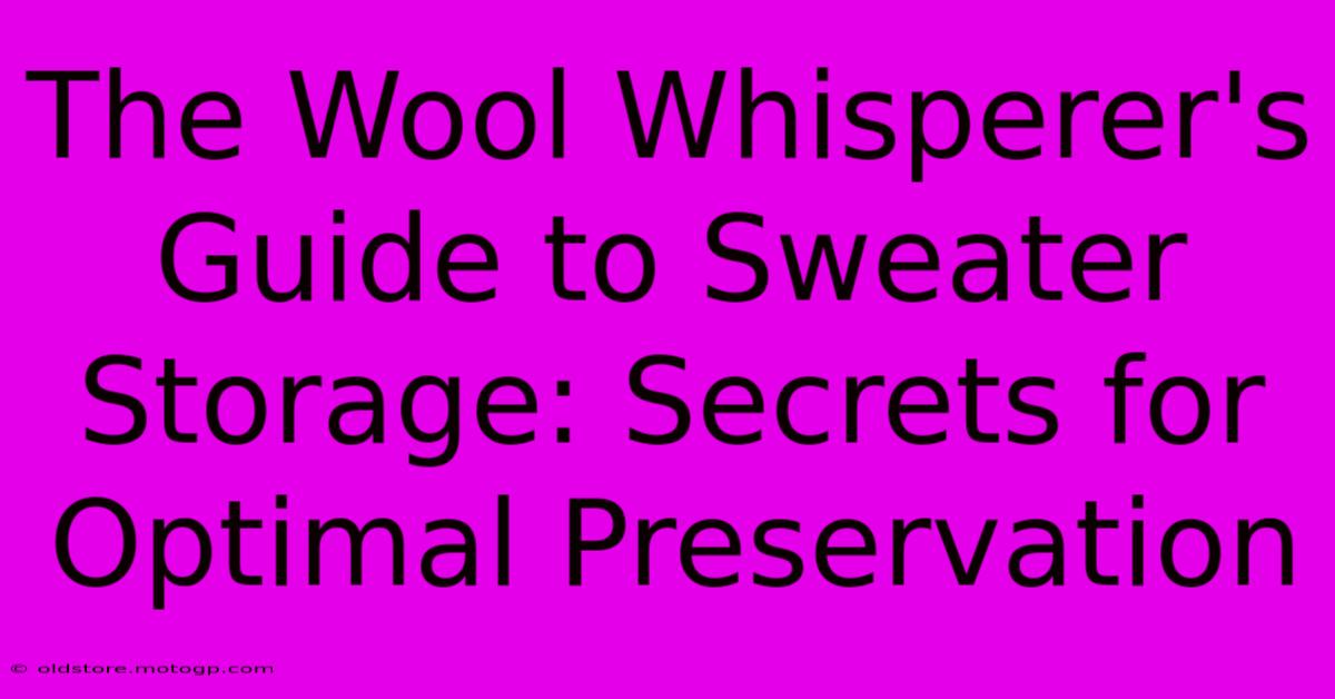 The Wool Whisperer's Guide To Sweater Storage: Secrets For Optimal Preservation