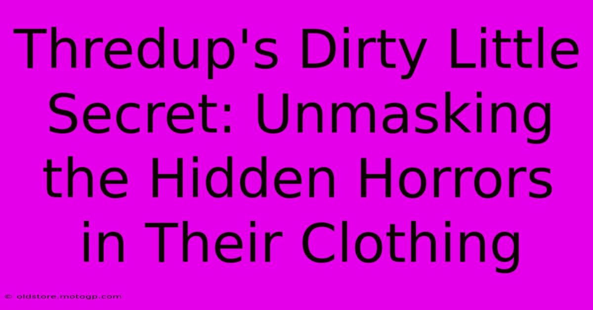 Thredup's Dirty Little Secret: Unmasking The Hidden Horrors In Their Clothing