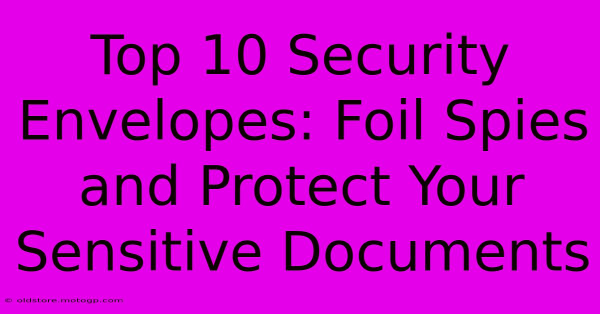 Top 10 Security Envelopes: Foil Spies And Protect Your Sensitive Documents