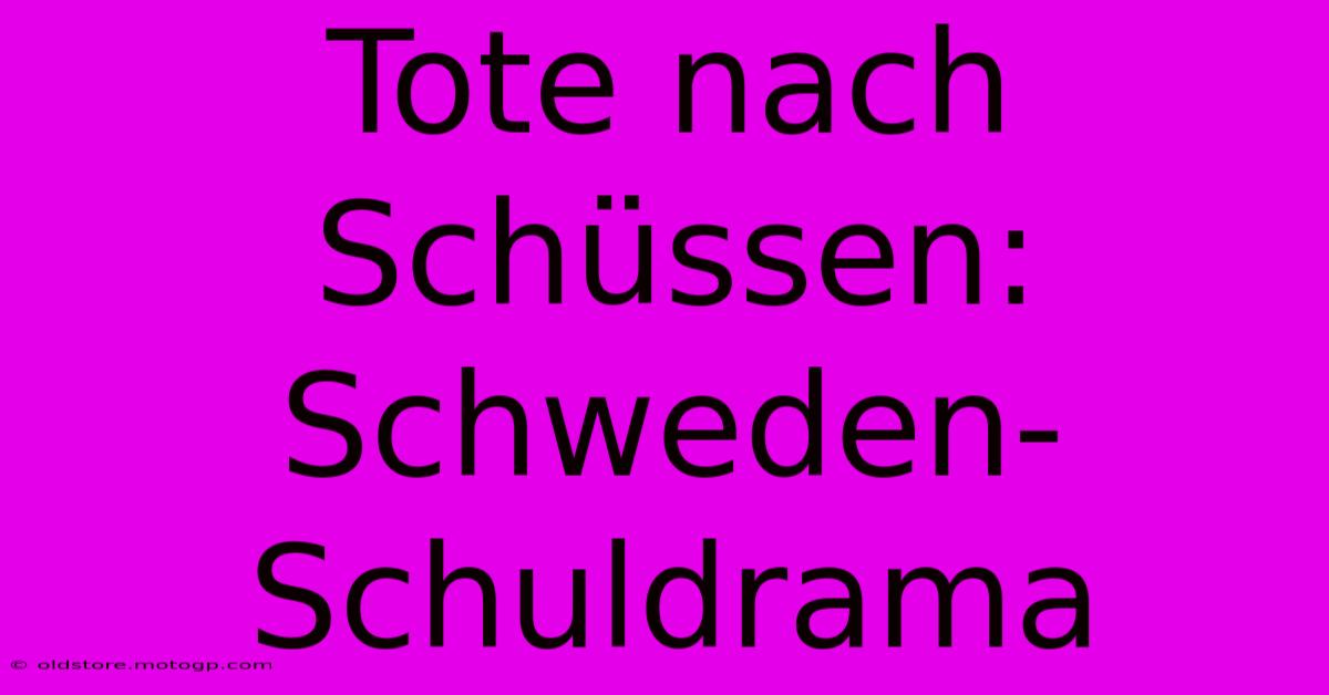 Tote Nach Schüssen: Schweden-Schuldrama