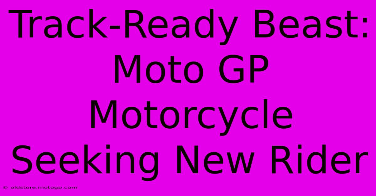 Track-Ready Beast: Moto GP Motorcycle Seeking New Rider