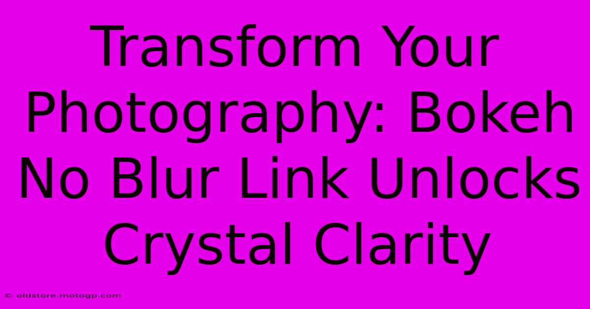 Transform Your Photography: Bokeh No Blur Link Unlocks Crystal Clarity