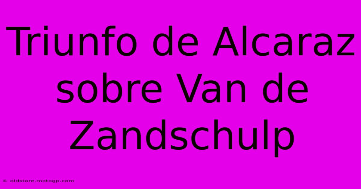 Triunfo De Alcaraz Sobre Van De Zandschulp