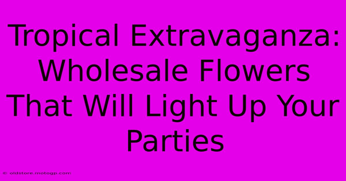 Tropical Extravaganza: Wholesale Flowers That Will Light Up Your Parties