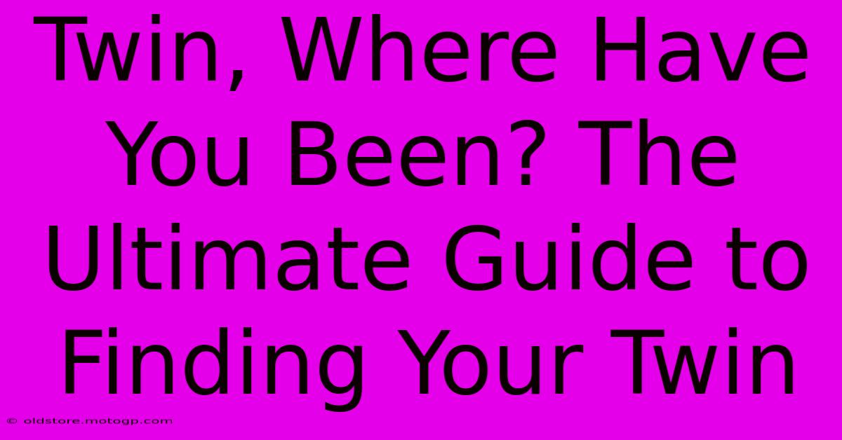 Twin, Where Have You Been? The Ultimate Guide To Finding Your Twin